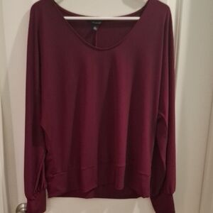 The Limited Deep Red Long Sleeve Blouse